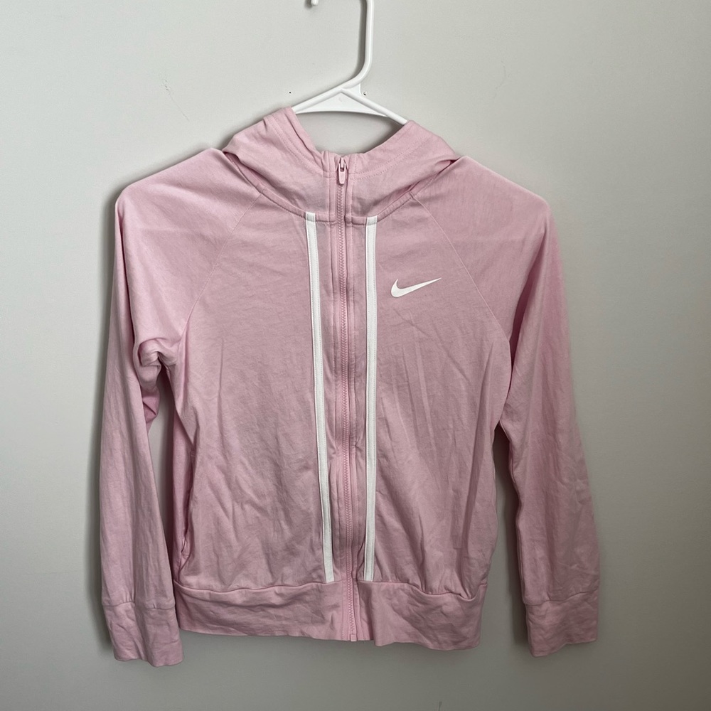NIKE Girls Pink Zip-up Hoodie
